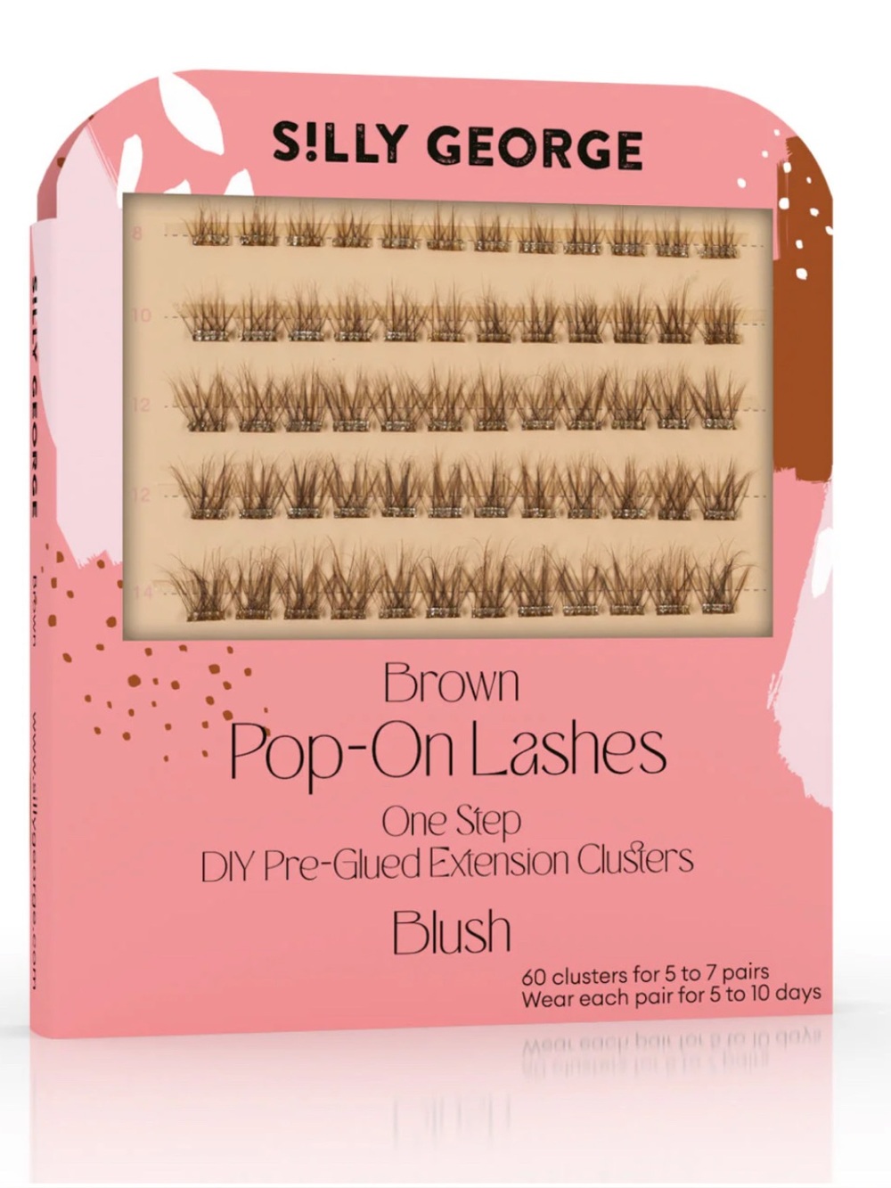 NIB Silly George Brown Pop-On Lashes – Blush Pre glued